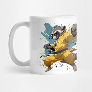 karate raccoon Mug